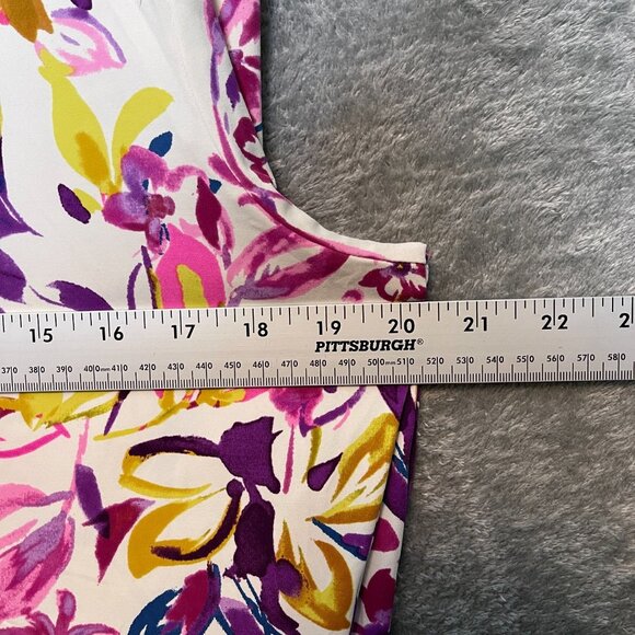 Lands End Women Floral Sun Shade UPF 50 Long Sleeve Relaxed Rash Guard Top M - Picture 8 of 11